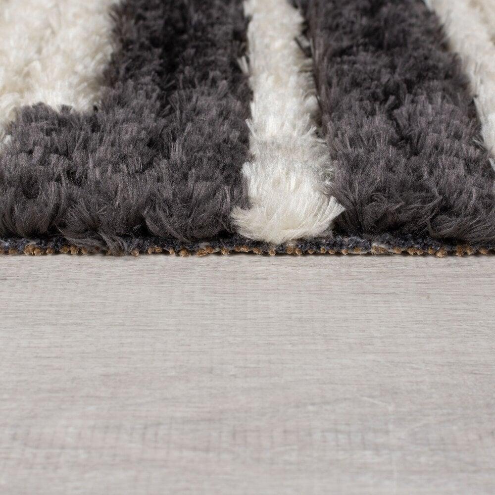 Flycarpets Berber Vloerkleed - Lina Zwart / Wit