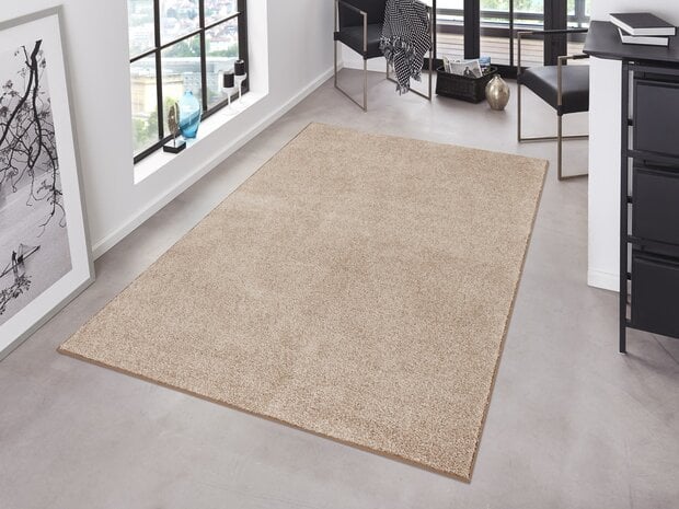 flycarpets Effen vloerkleed - Pure Taupe/Crème