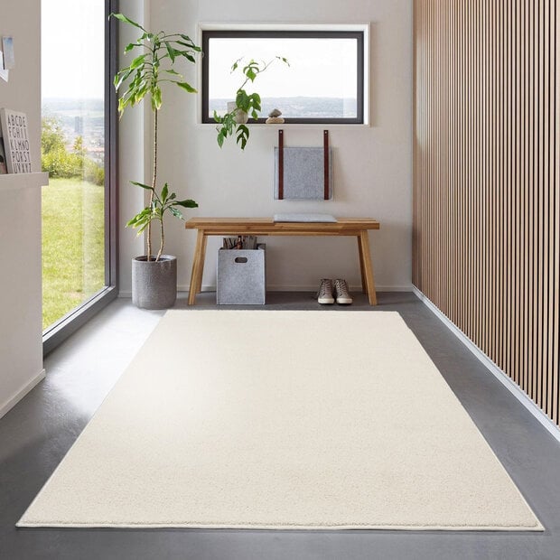 flycarpets Effen vloerkleed - Ravenna crème