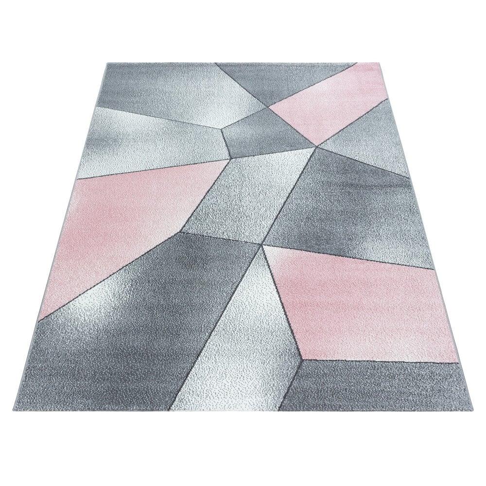 Flycarpets Fano Modern Roze - Grijs Vloerkleed