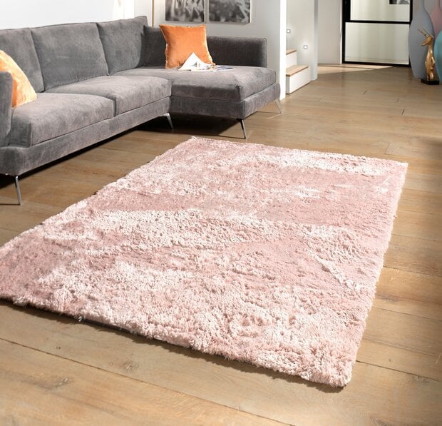 flycarpets Hoogpolig vloerkleed - Curacao roze flycarpets Hoogpolig vloerkleed - Curacao roze