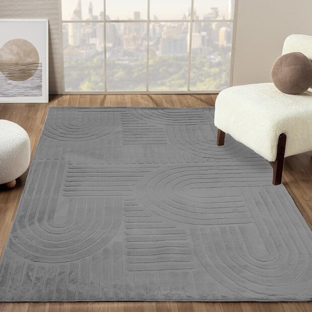 flycarpets Japandi vloerkleed – Eve Grijs