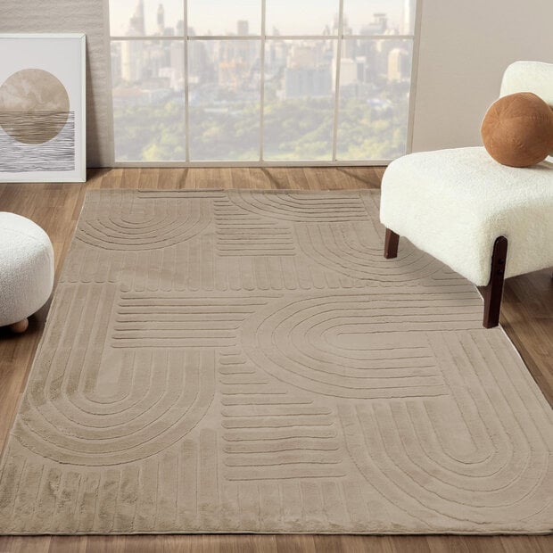 flycarpets Japandi vloerkleed – Eve Taupe