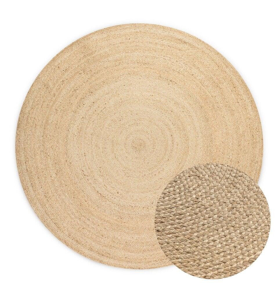 Flycarpets Jute Vloerkleed - Rangpur Rond Crème