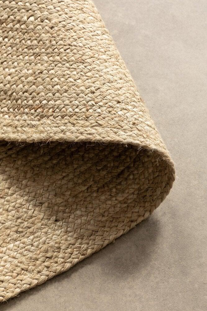 Flycarpets Jute Vloerkleed - Rangpur Rond Crème