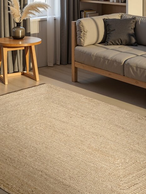 flycarpets Jute vloerkleed - Sharmila Crème