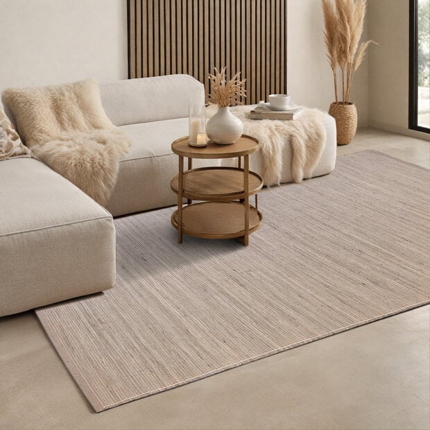 flycarpets Jute Wol Katoen vloerkleed - Dhaka Taupe flycarpets Jute Wol Katoen vloerkleed - Dhaka Taupe