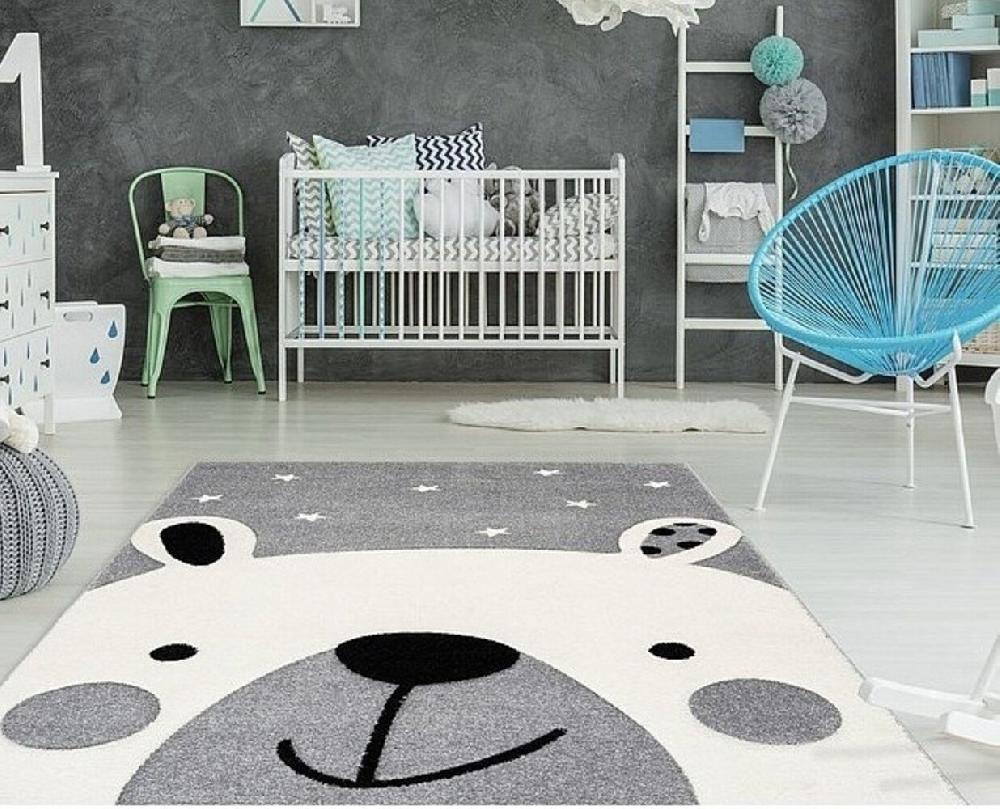 Flycarpets Kids Beer Grijs Vloerkleed