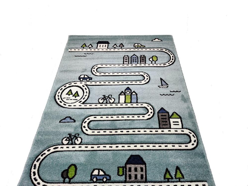 Flycarpets Kids City Blauw Vloerkleed