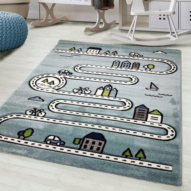 flycarpets Kids City Blauw vloerkleed