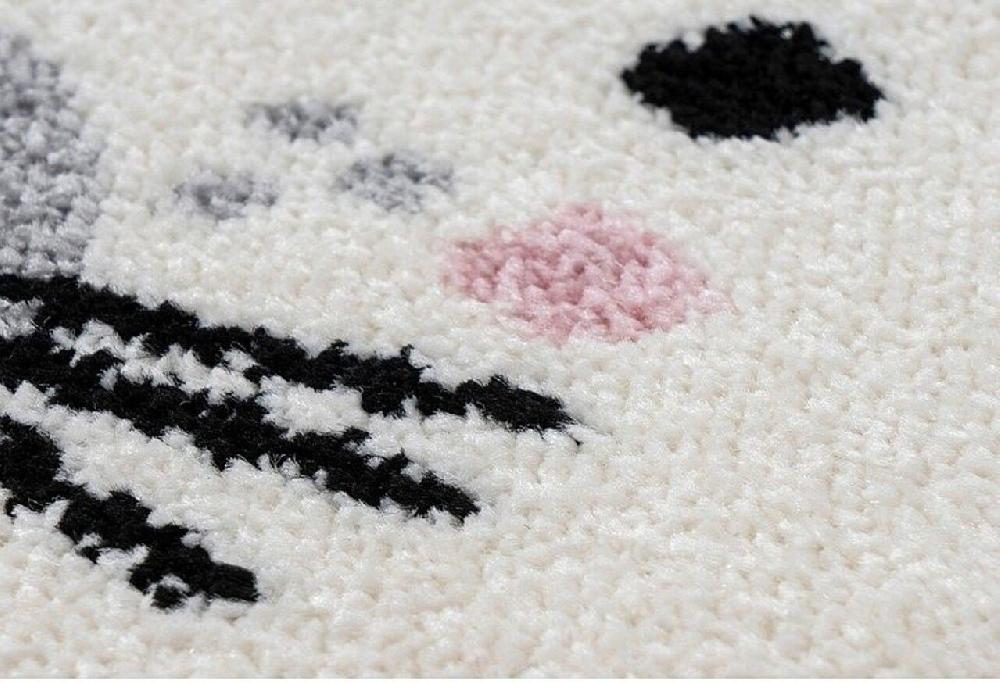 Flycarpets Kids Konijn Grijs Roze Vloerkleed