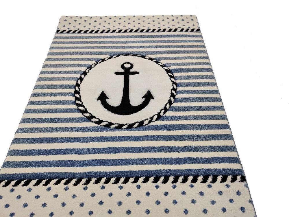 Flycarpets Kids Marine Anker Blauw Vloerkleed