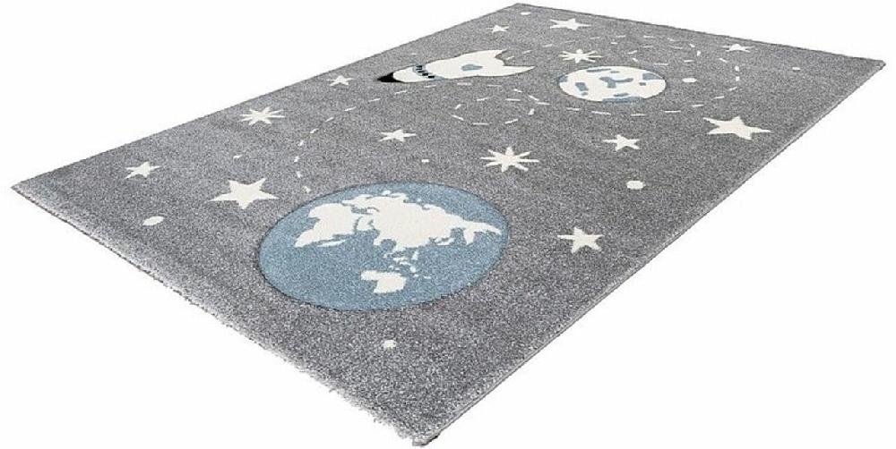 Flycarpets Kids Ruimteschip Grijs Vloerkleed