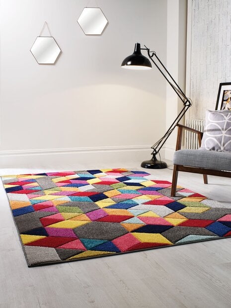 flycarpets Kleurrijk vloerkleed - Dynamic Multi