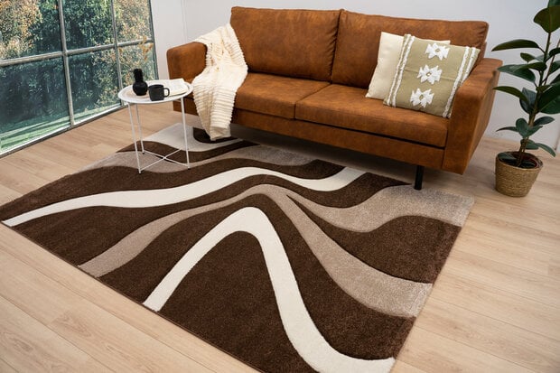 flycarpets Kristal Modern Bruin vloerkleed flycarpets Kristal Modern Bruin vloerkleed