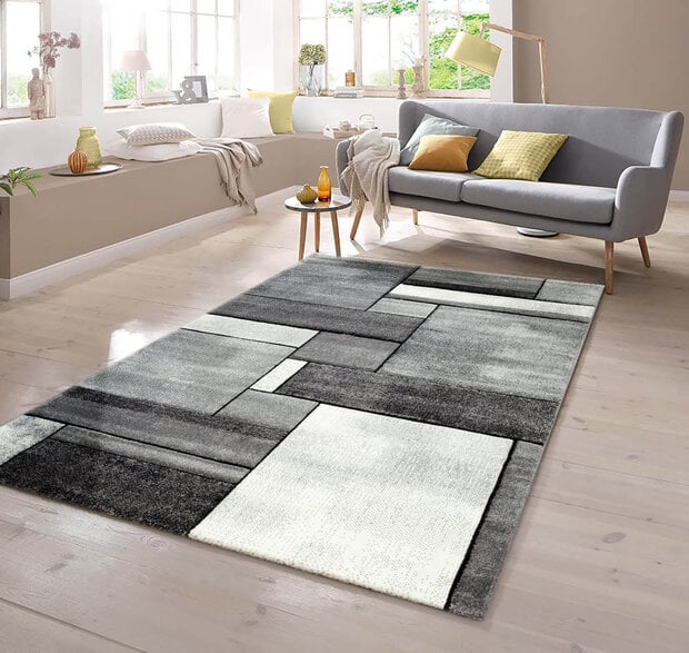 flycarpets Kristal Modern grijs vloerkleed