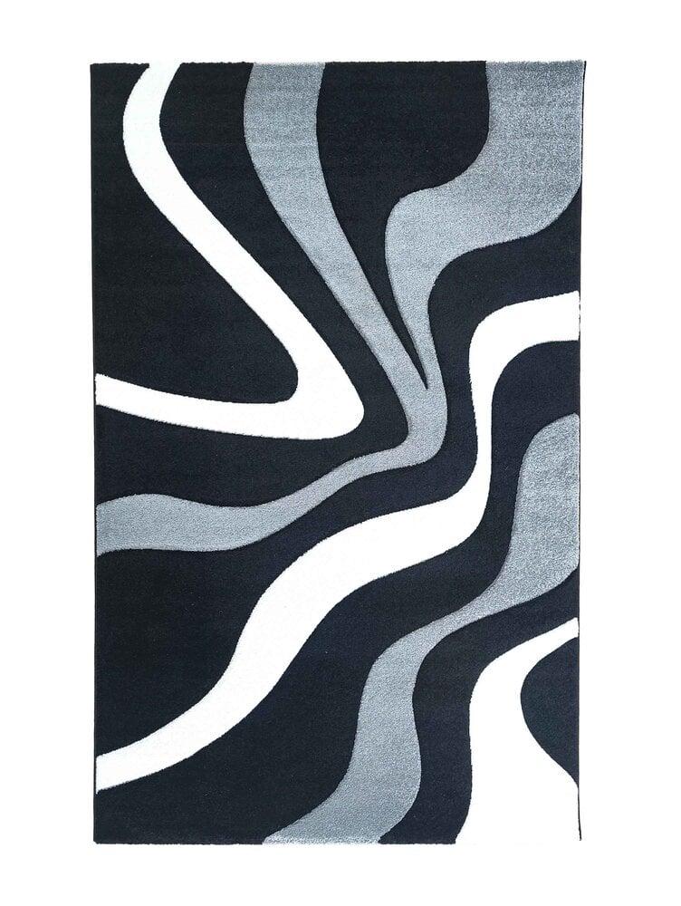 Flycarpets Kristal Modern Zwart Vloerkleed