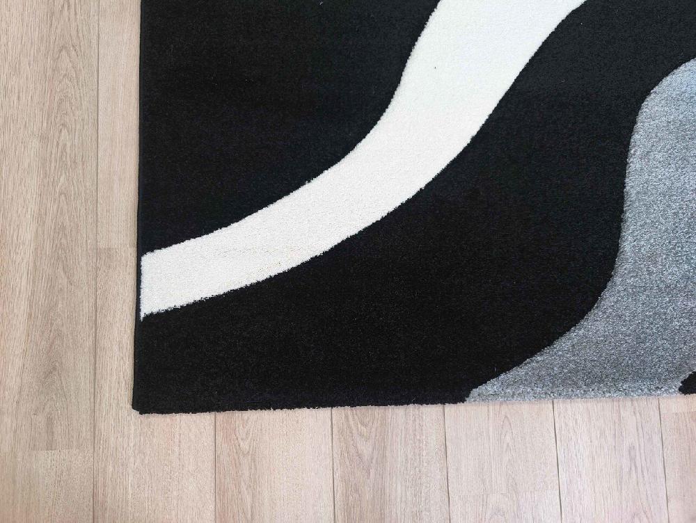 Flycarpets Kristal Modern Zwart Vloerkleed