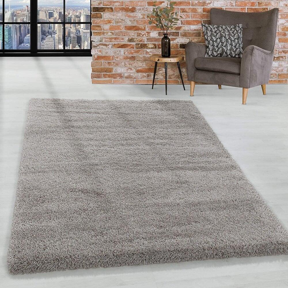 Flycarpets Luna Hoogpolig Beige Vloerkleed - Geo