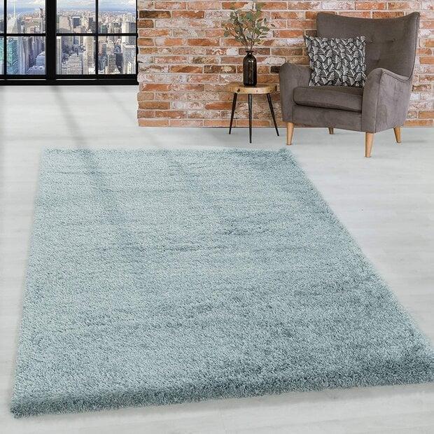 flycarpets Luna Hoogpolig Blauw vloerkleed - Geo