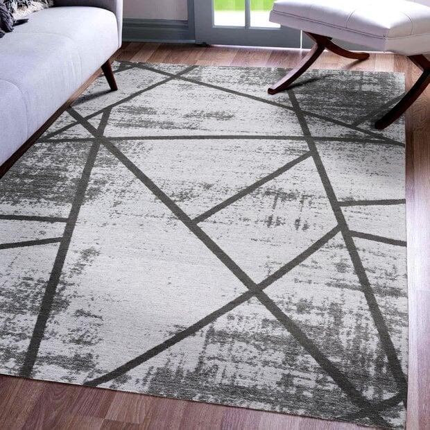 flycarpets Madras Wasbaar Grijs vloerkleed - Modern