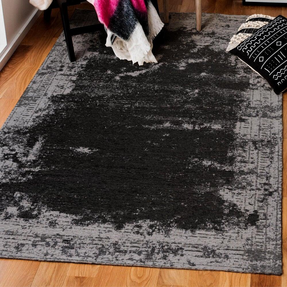 Flycarpets Madras Wasbaar Grijs Vloerkleed - Vintage