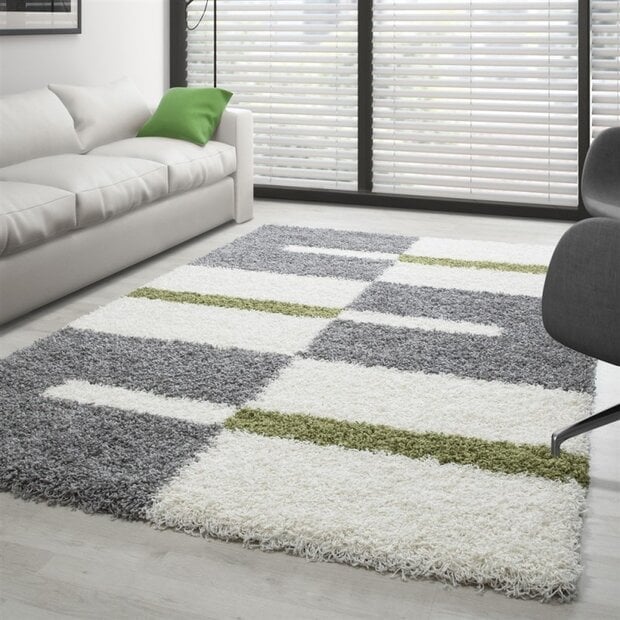 flycarpets Manhattan Shaggy vloerkleed - Groen