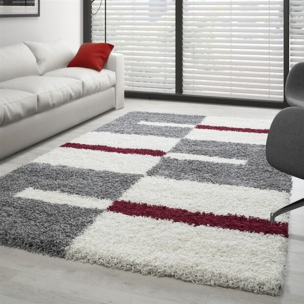 flycarpets Manhattan Shaggy vloerkleed - rood