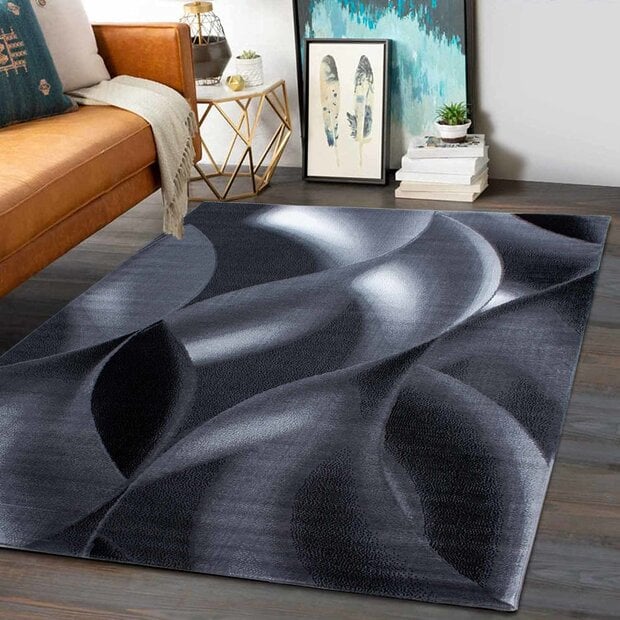 flycarpets Marlon Modern Zwart / Grijs vloerkleed