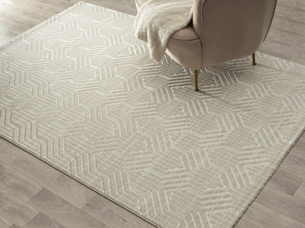 flycarpets Minye Modern Crème vloerkleed - Designer