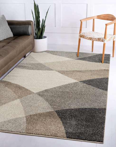 flycarpets Modern vloerkleed - Belos Beige/Grijs