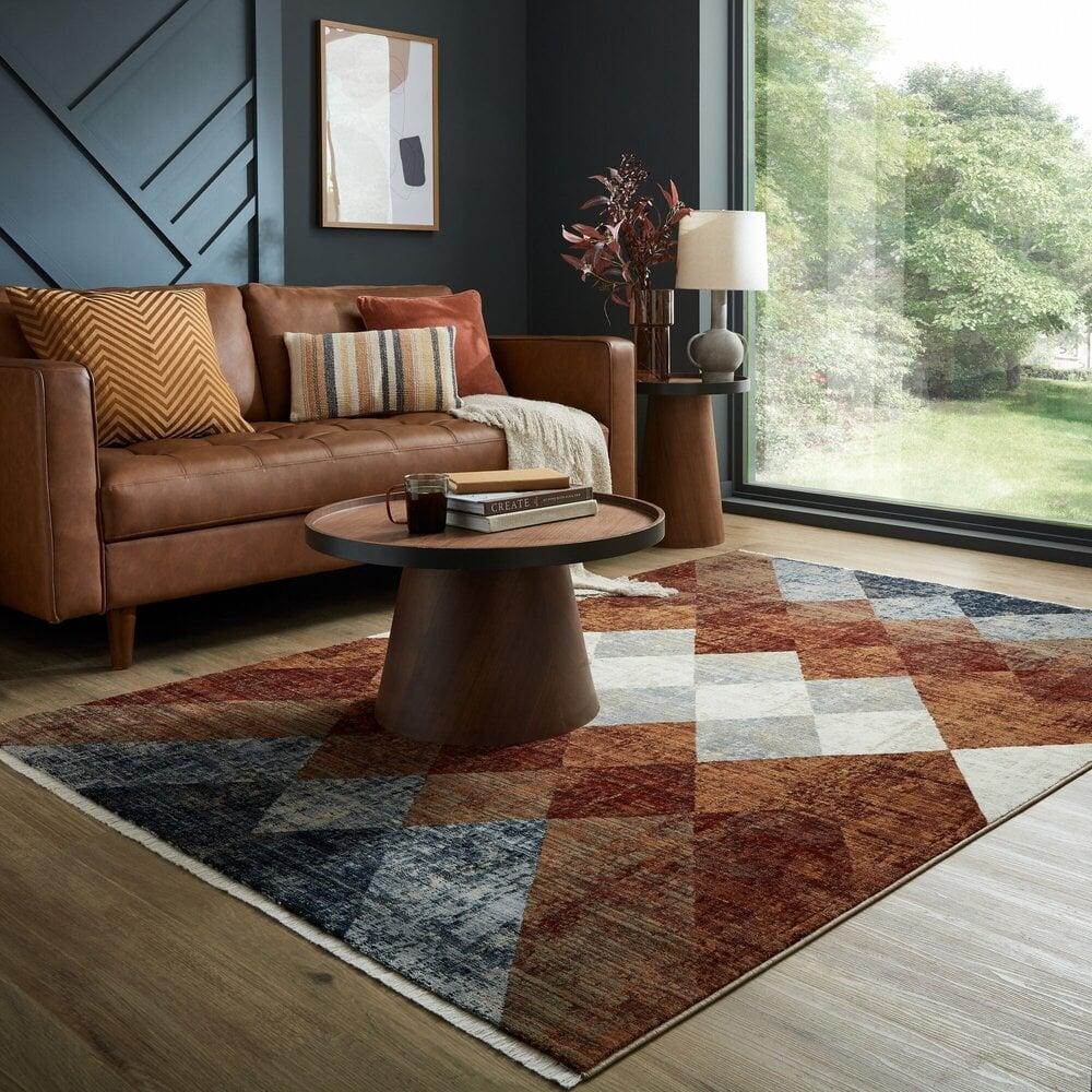 Flycarpets Modern Vloerkleed - Bradley Geo Rood