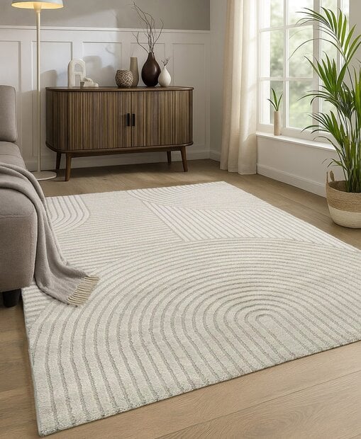flycarpets Modern vloerkleed - Eliora Japandi Crème