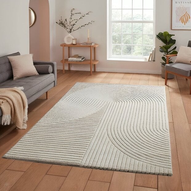 flycarpets Modern vloerkleed - Eliora Japandi Crème