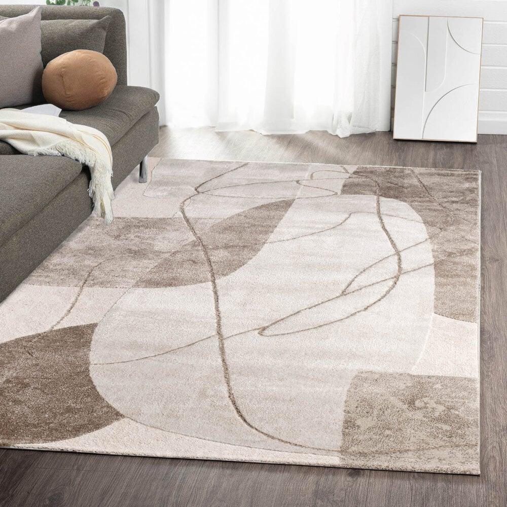 Flycarpets Modern Vloerkleed – Evora Beige/Crème