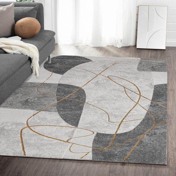 flycarpets Modern vloerkleed – Evora Grijs/Goud