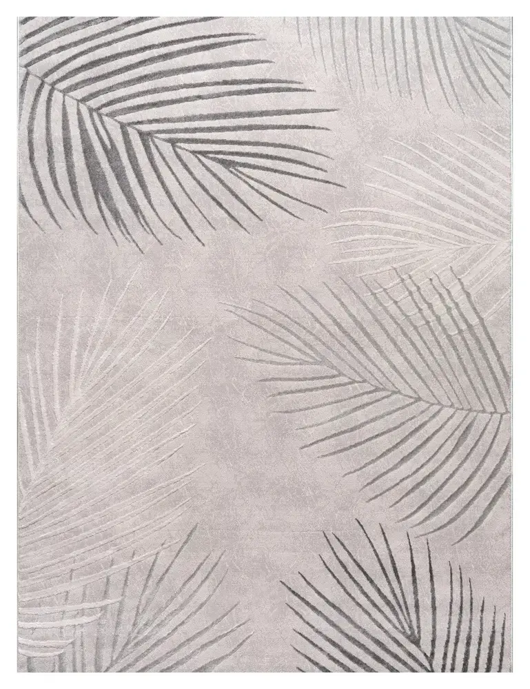 Flycarpets Modern Vloerkleed – Evora Leaves Grijs