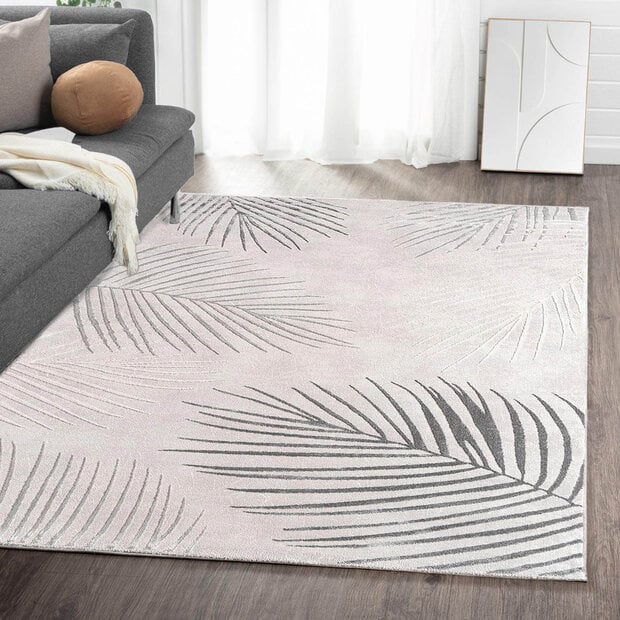flycarpets Modern vloerkleed – Evora Leaves Grijs flycarpets Modern vloerkleed – Evora Leaves Grijs