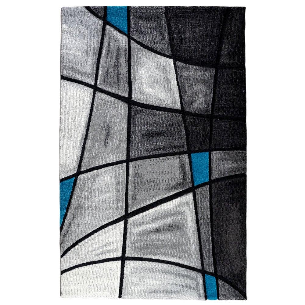 Flycarpets Modern Vloerkleed - Kristal Blauw