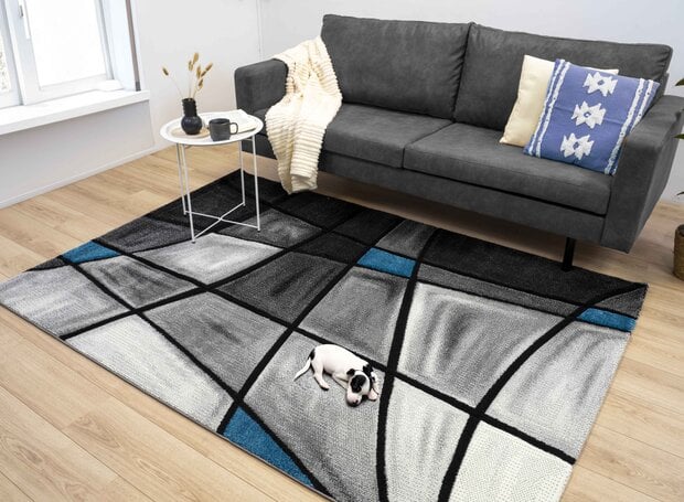flycarpets Modern vloerkleed - Kristal Blauw