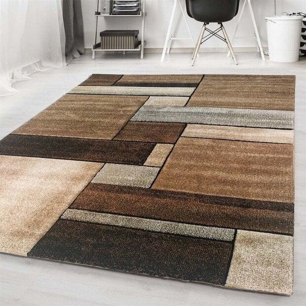 flycarpets Modern vloerkleed - Kristal Bruin/Grijs