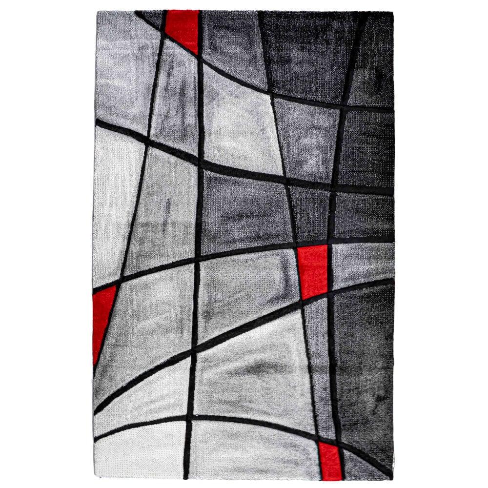 Flycarpets Modern Vloerkleed - Kristal Rood