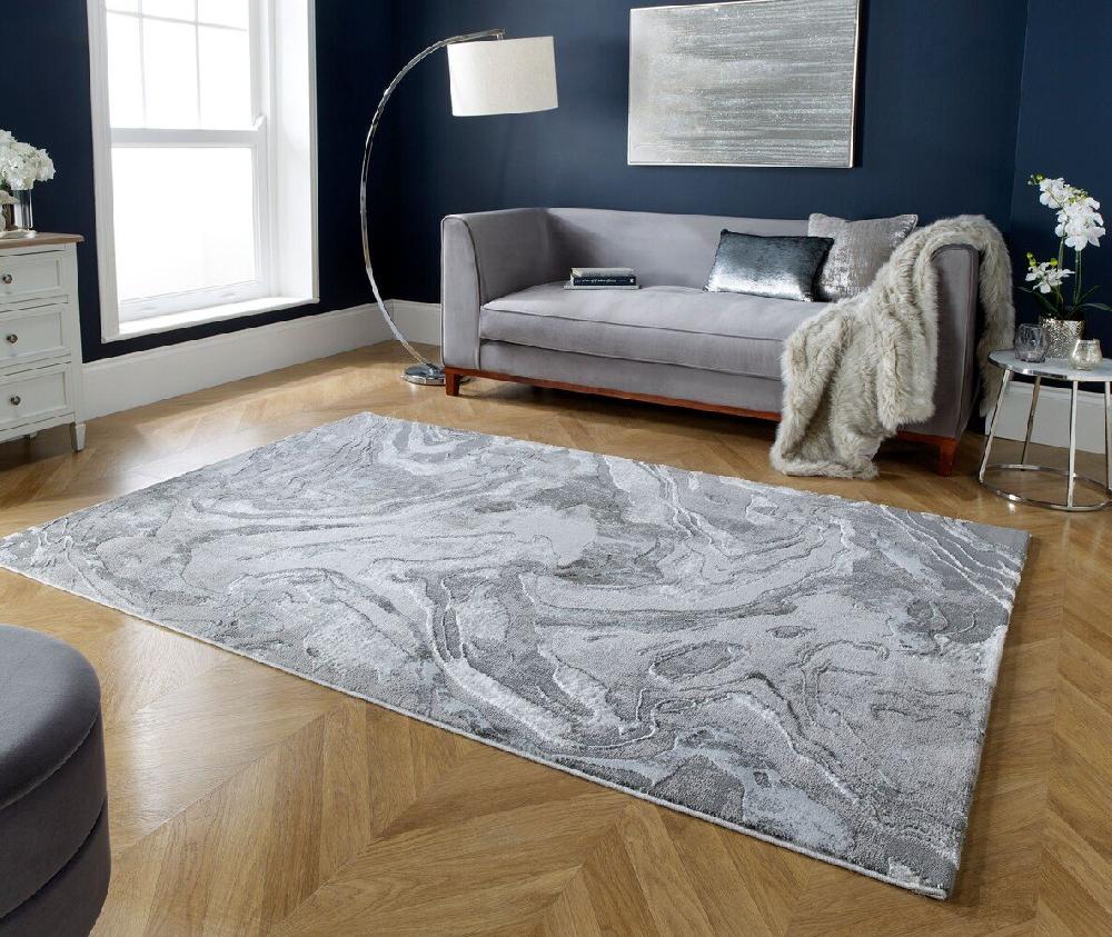 Flycarpets Modern Vloerkleed - Marbled Grijs