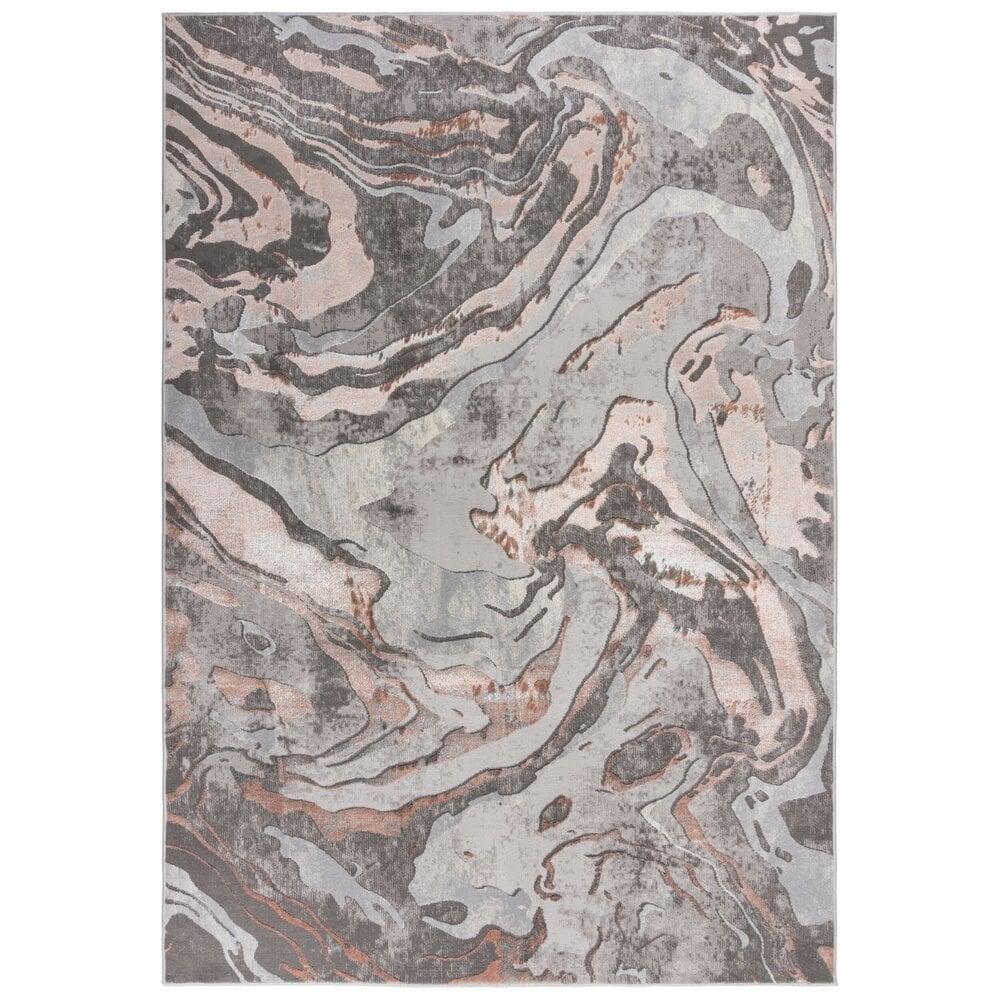 Flycarpets Modern Vloerkleed - Marbled Grijs/Roze