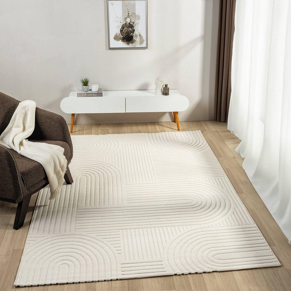 Flycarpets Modern Vloerkleed - Medea Japandi Wit
