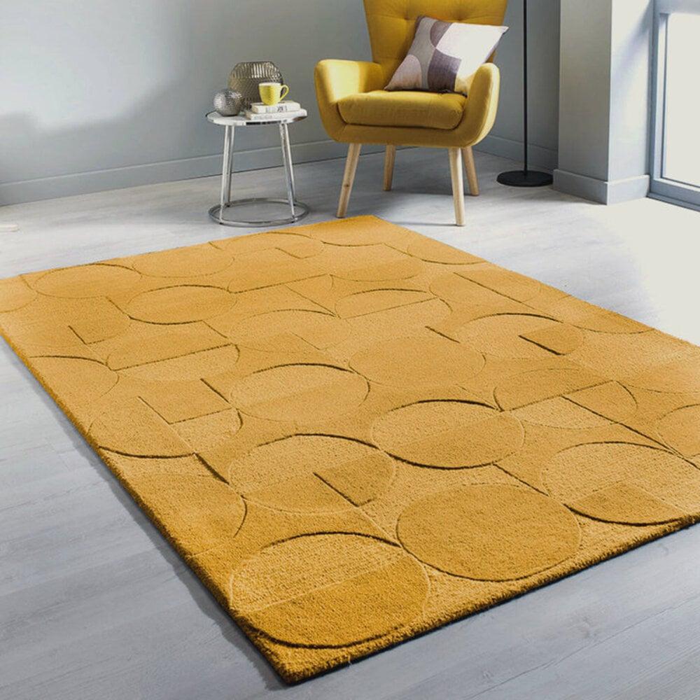 Flycarpets Modern Wollen Vloerkleed - Gigi Okergeel