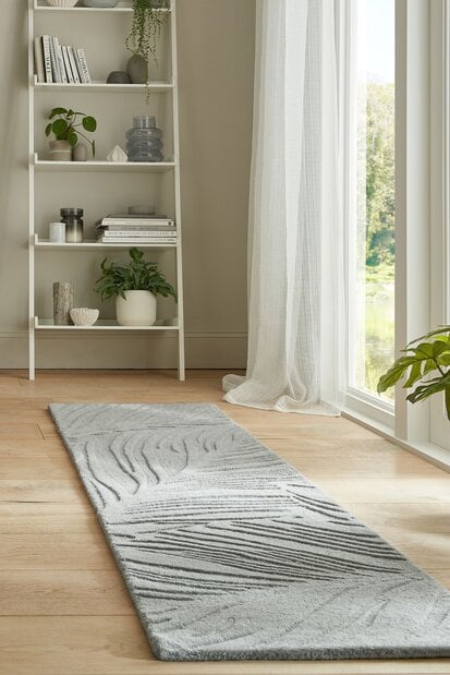flycarpets Moderne Loper Wol - Lino Leaf Grijs