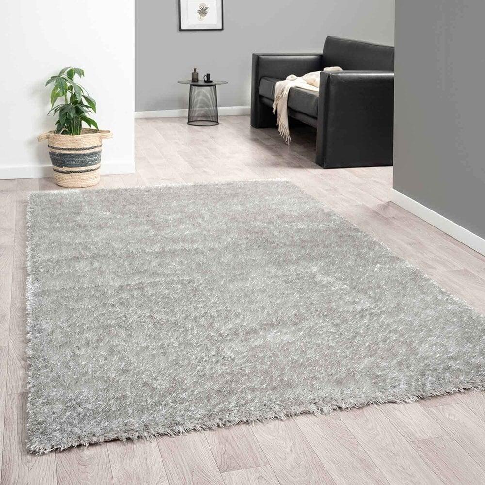 Flycarpets Nox Hoopolig Zilver Vloerkleed - Effen