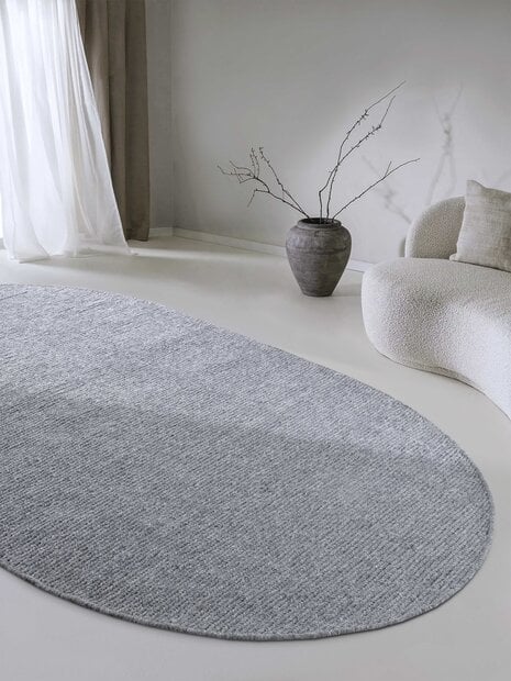 flycarpets Ovaal wollen vloerkleed - Francois Grijs
