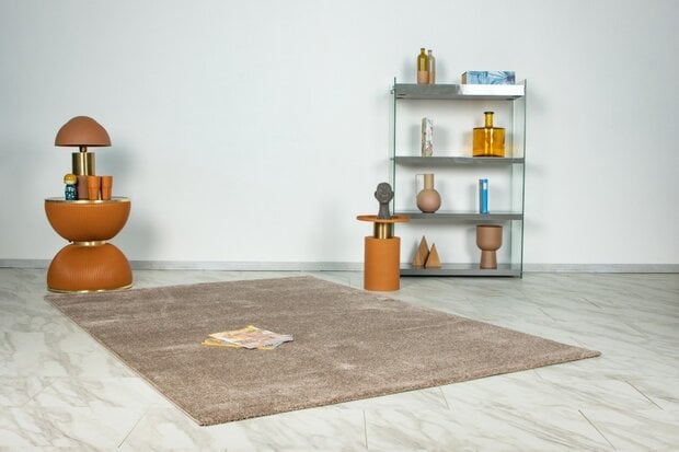 flycarpets Romanica vloerkleed - Effen Modern - Bruin